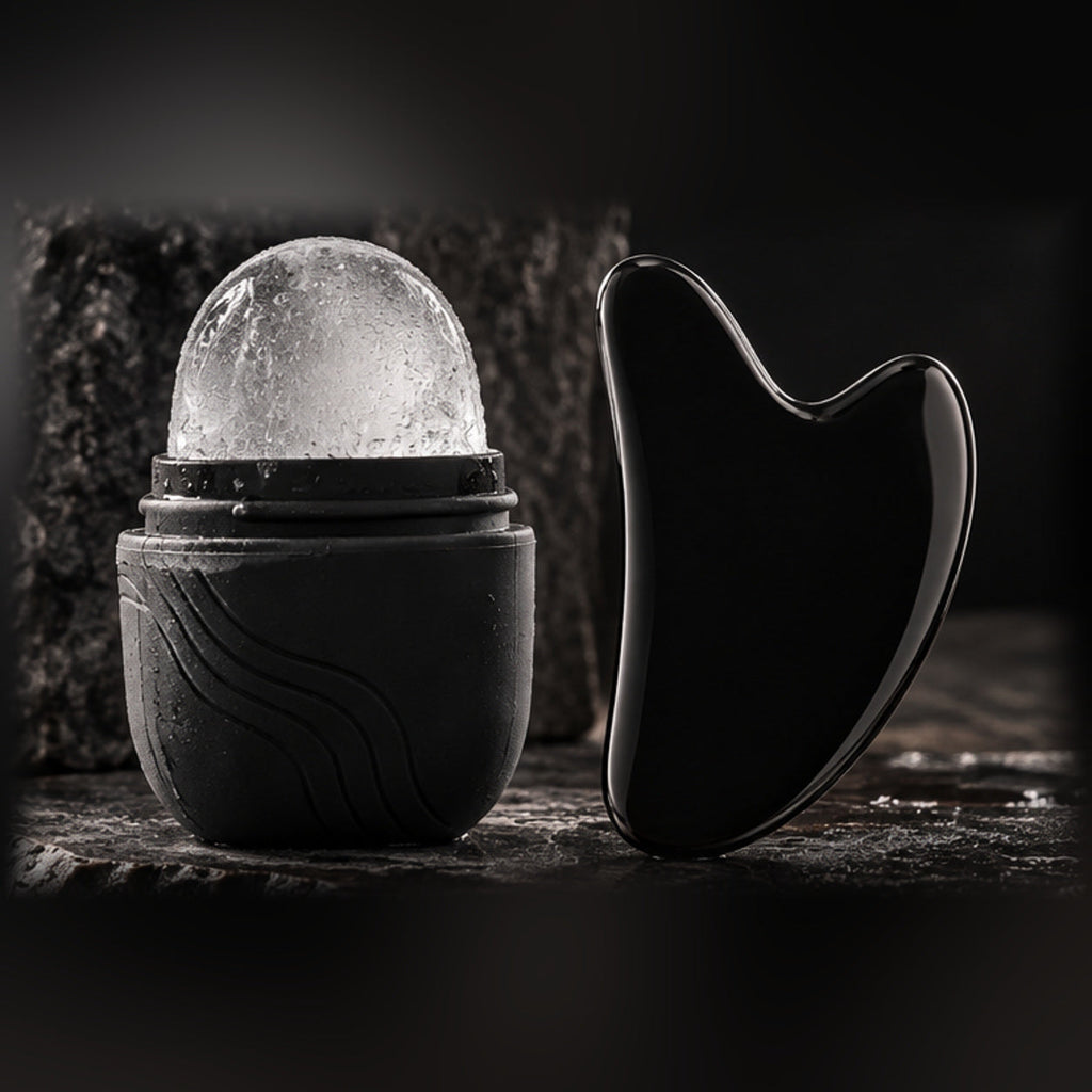Pack complet : gua sha noir et accessoire glacé